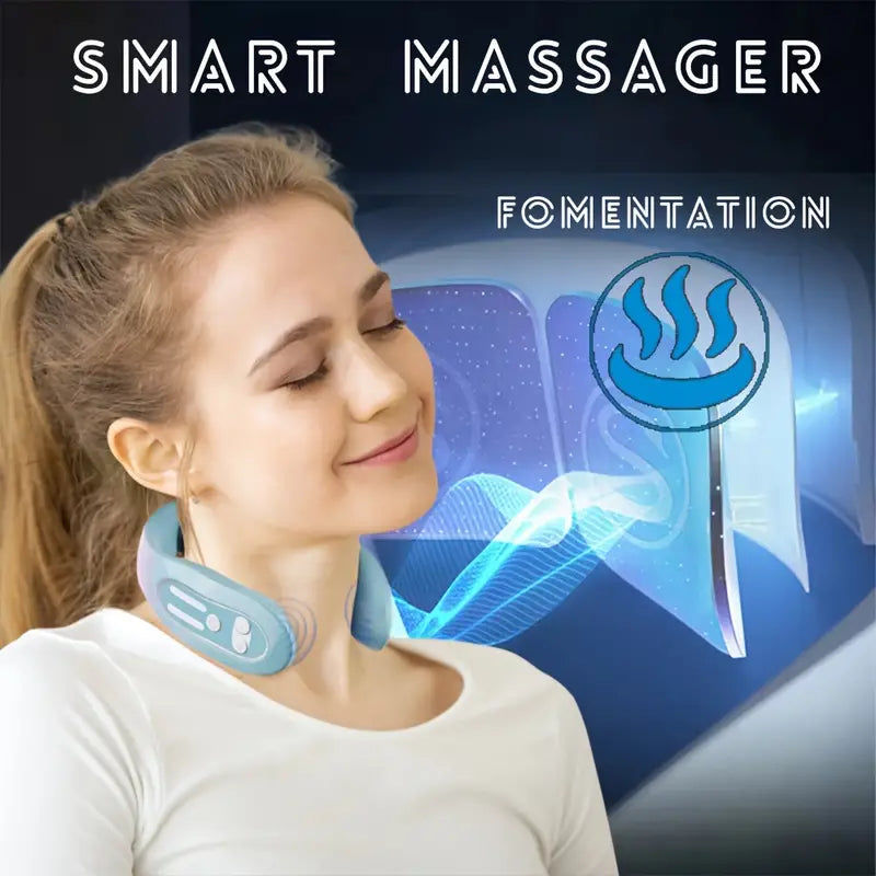 Intelligent Heated Neck Massager - Gray Blue