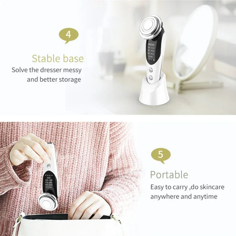 New 7 in 1 RF Facial Massager Skin Care Tools Face Lift Multifunction Firm Device Skin Rejuvenation Wrinkle Removal Face Beauty