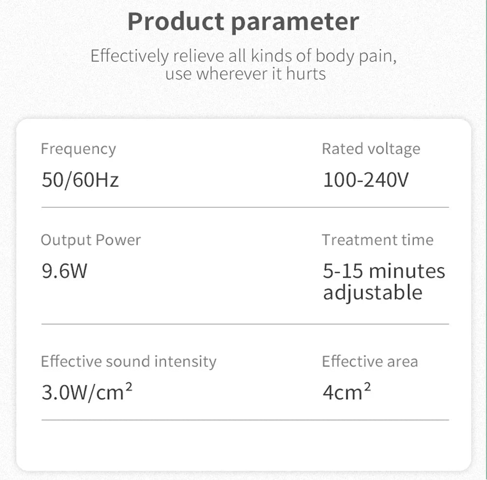 Ultrasound Physiotherapy Device Arthritis Physical Therapy Waist Arm Body Pain Relief Muscle Stimulator Massager Machine