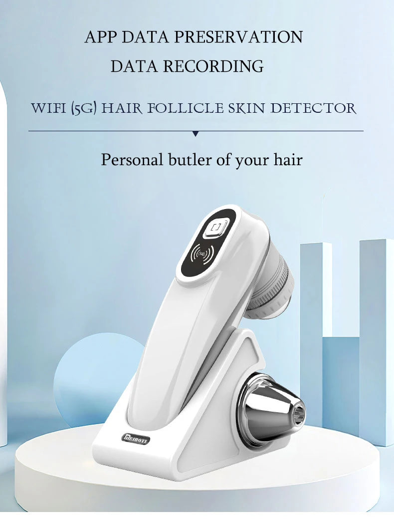 New WIFI HD 5G Scalp/Skin /Hair Follicle Detector Professional 50X/200X Skin Analyzer Rechargeable UV Testing Analysis Magnifier