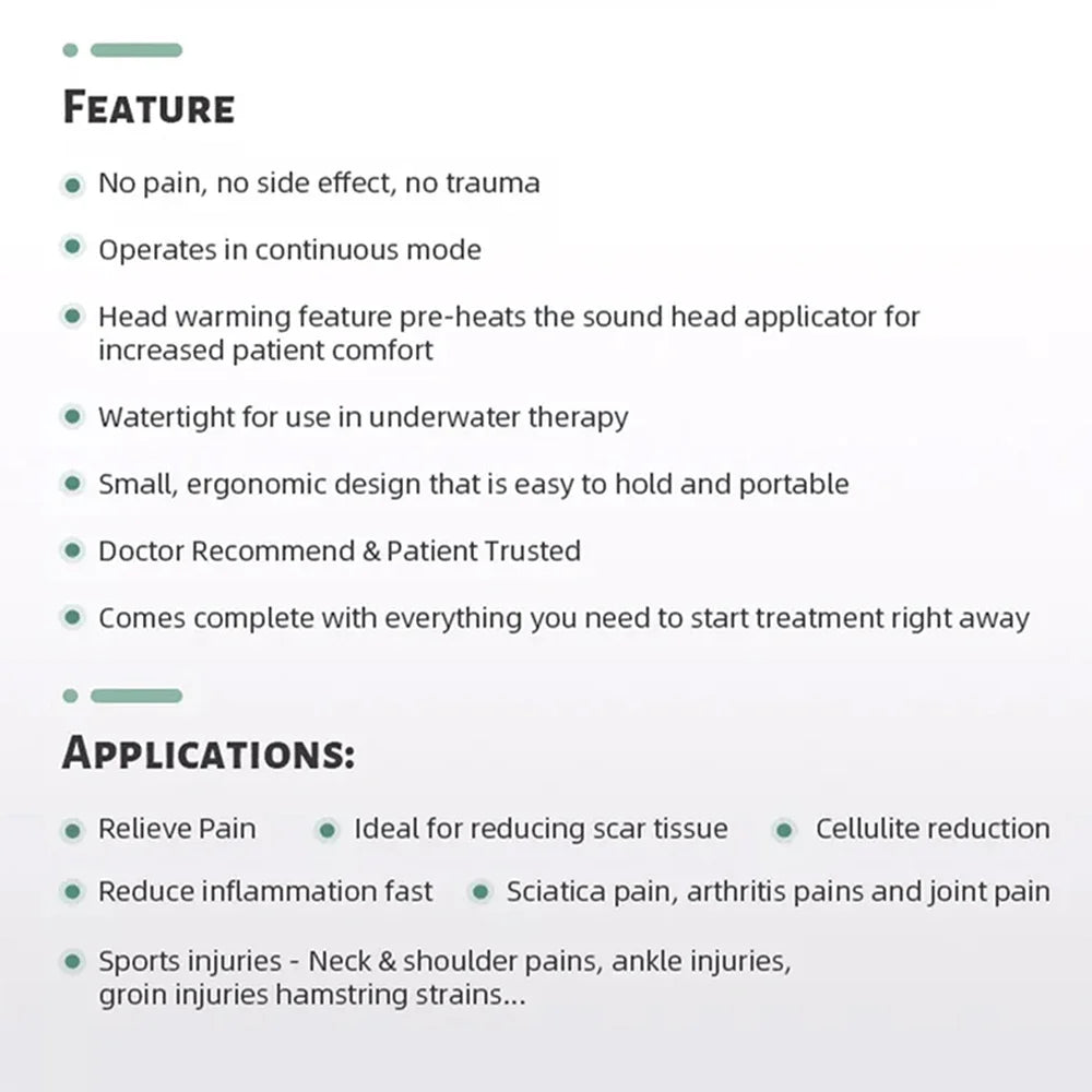 Ultrasound Physiotherapy Device Arthritis Physical Therapy Waist Arm Body Pain Relief Muscle Stimulator Massager Machine