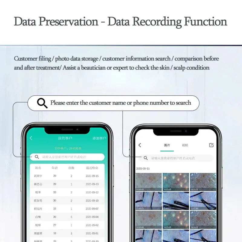 New WIFI HD 5G Scalp/Skin /Hair Follicle Detector Professional 50X/200X Skin Analyzer Rechargeable UV Testing Analysis Magnifier