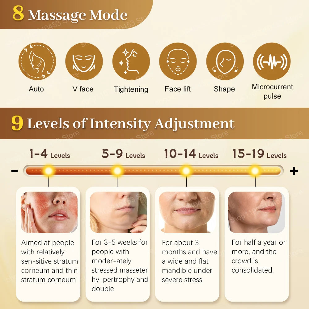 EMS Face Lifting Massage V Face Machine Eye Face Care Device Reduce Dark Circles Eye Swelling Anti-Wrinkle Vibrate Skin Care