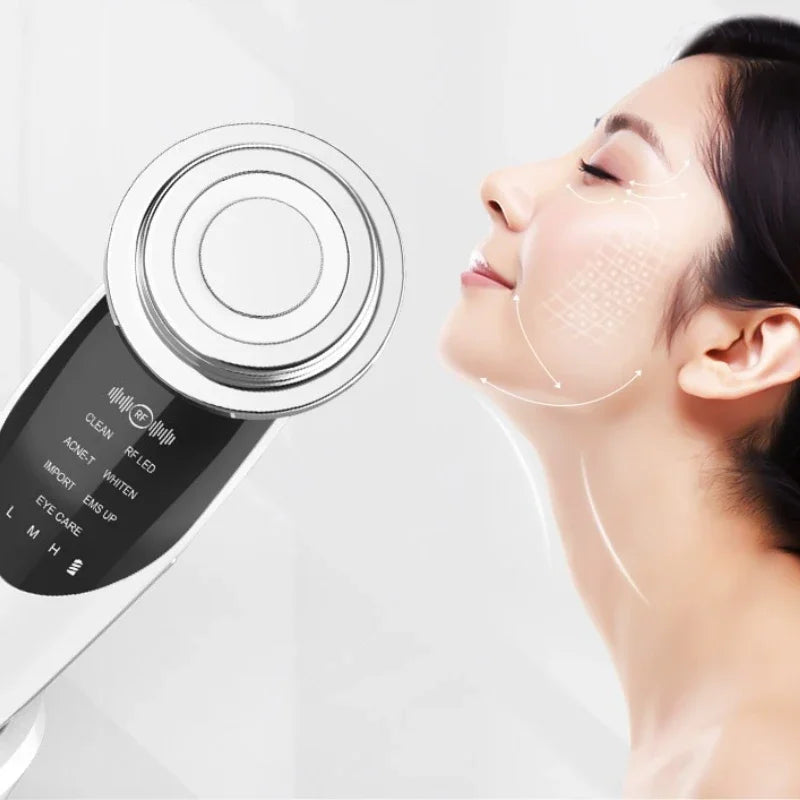 New 7 in 1 RF Facial Massager Skin Care Tools Face Lift Multifunction Firm Device Skin Rejuvenation Wrinkle Removal Face Beauty