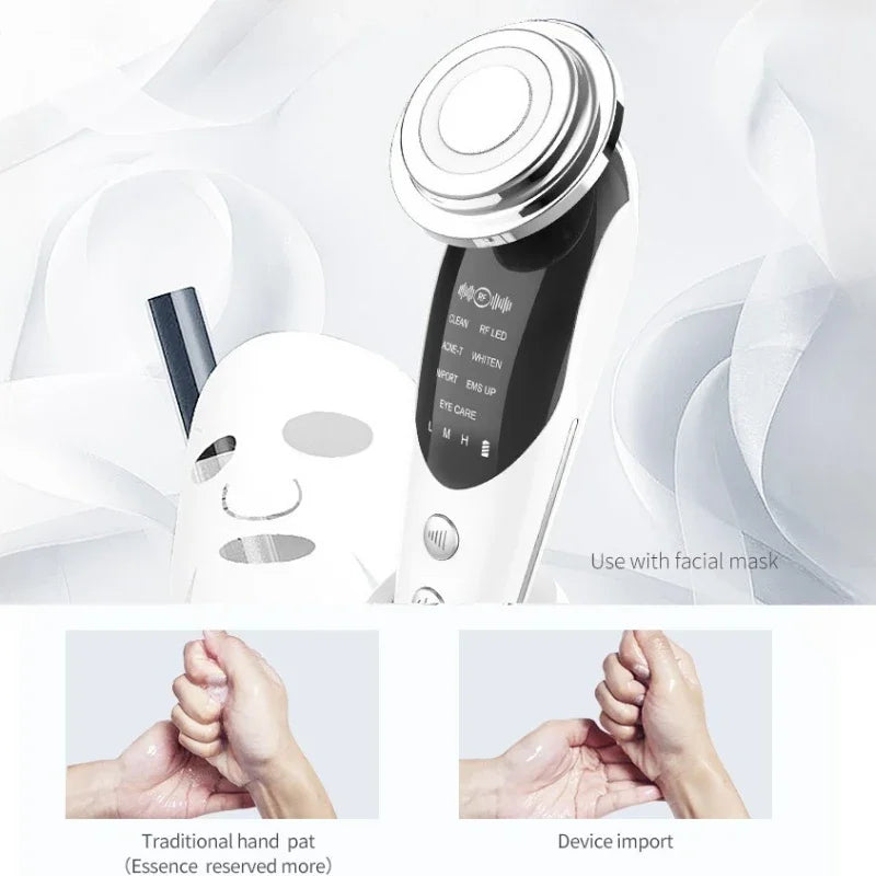 New 7 in 1 RF Facial Massager Skin Care Tools Face Lift Multifunction Firm Device Skin Rejuvenation Wrinkle Removal Face Beauty