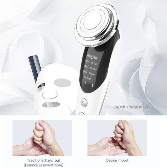 New 7 in 1 RF Facial Massager Skin Care Tools Face Lift Multifunction Firm Device Skin Rejuvenation Wrinkle Removal Face Beauty